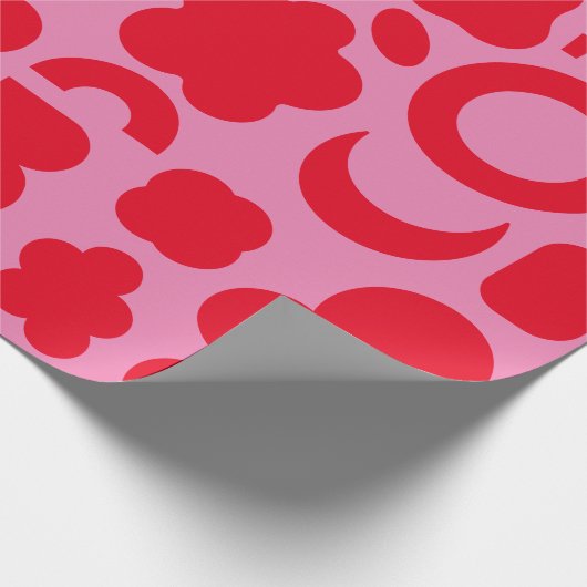 Vun modern vormen Kleurrijk Roze rood ompakt papie Cadeaupapier (Hoek)