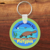 Vun platypus onderwater cartoon sleutelhanger (Voorkant)
