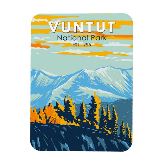 Vuntut National Park Canada Travel Art  Magneet (Verticaal)