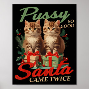 Vunzige Kerstkat Ondeugend Grappig Grap Prank Humo Poster