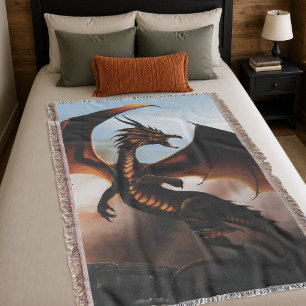 Vurig Amber Draak Fantasie Deken