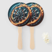 Vurig Dartbord met Bullseye Explosion Handwaaier (Voorkant en achterkant)