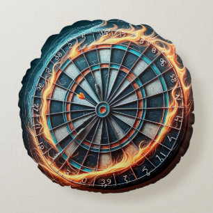 Vurig Dartbord met Bullseye Explosion Rond Kussen
