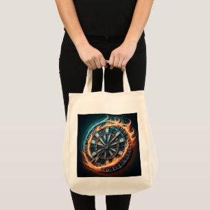 Vurig Dartbord met Bullseye Explosion Tote Bag