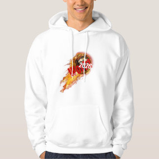 Vurig Gouden WK 2026 Voetbal Grafisch Ontwerp Hoodie