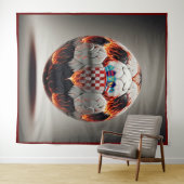 Vurig Kroatisch Voetbal Wandkleed (In Situ (horizontaal))