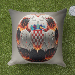 Vurig Kroatische Voetbal Buitenkussen