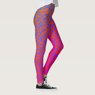 Vurig Rode Oranje Paarse Luipaard Leggings