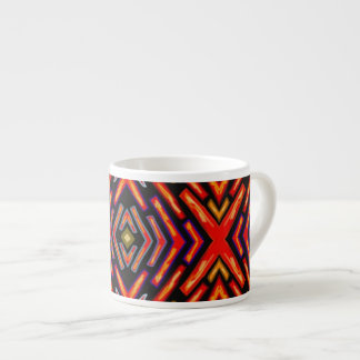 Vurig Rode Vlam Oranje Zwart Patroon Espresso Kop