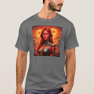Vurig roodharig persoon op een brandende planeet! t-shirt