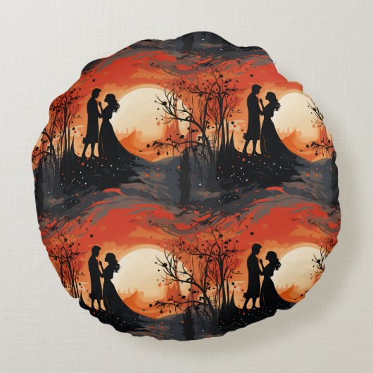 Vurig Stel Rond Kussen (Achterkant)