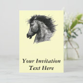 Vurig Wild Paard Kaart (Staand voorkant)