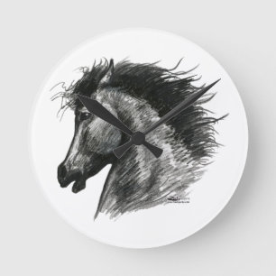 Vurig Wild Paard Ronde Klok