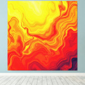 Vurige Abstracte flow art Canvas Afdruk (Insitu (Houten vloer))