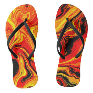Vurige Abstracte Wervelingen van Emotie Teenslippers