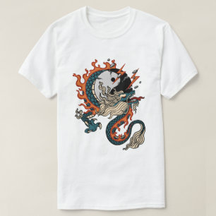 Vurige draak met Yin-Yang symbool T-shirt