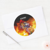 Vurige Einde van de Apocalyps van de Aarde Ronde Sticker (Envelop)