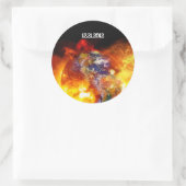 Vurige Einde van de Apocalyps van de Aarde Ronde Sticker (Tas)