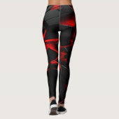 Vurige rode high-waisted atletische Leggings (Achterkant)
