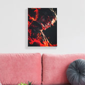 "Vurige strijder van de vlam" Canvas Afdruk (Insitu (Woonkamer))