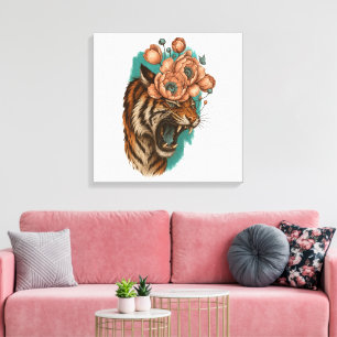 Vurige tijgerbloei canvas afdruk