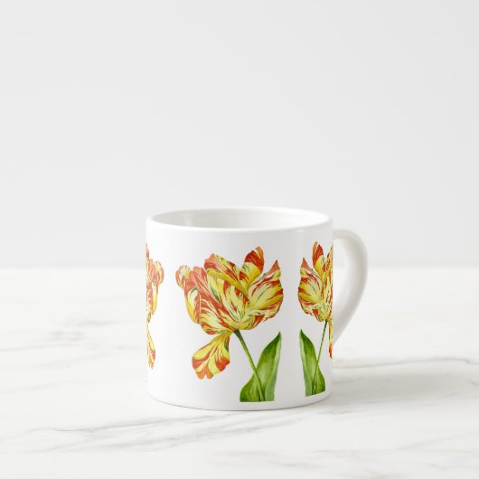 Vurige tulpen op een espresso-Mok Espresso Kop (Voorkant rechts)