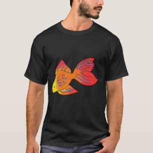 Vurige Vlam Goudvis Rood Oranje Geel Blauw T-shirt