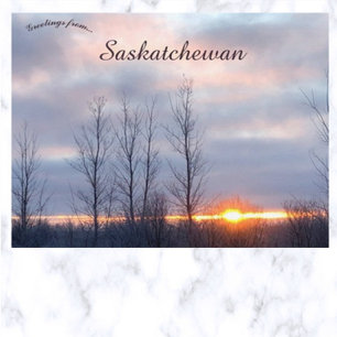 Vurige zonsondergang in Archydal Saskatchewan Cana Briefkaart