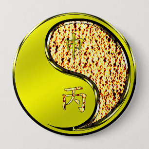 Vuur aap ronde button 4,0 cm