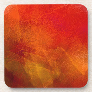 Vuur - Abstracte achtergrondkunst in diep oranje Onderzetter