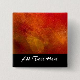 Vuur - Abstracte Kunst in Oranje, Geel, Rood Vierkante Button 5,1 Cm