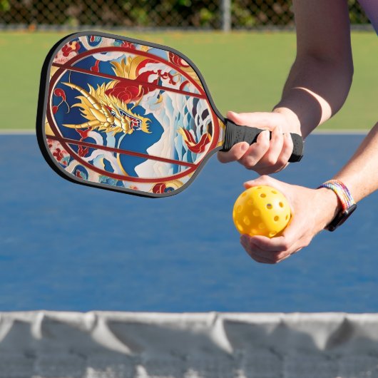 Vuur ademende draak Goud En Rood Pickleball Paddle (Insitu)