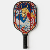 Vuur ademende draak Goud En Rood Pickleball Paddle (Voorkant)
