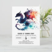 Vuur Ademende Draak Verjaardag  Kaart (Staand voorkant)