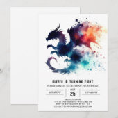 Vuur Ademende Draak Verjaardag  Kaart (Voorkant / Achterkant)