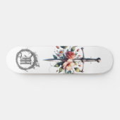 *~* Vuur AP88 Middeleeuws Zwaard Bloemen Bloemen Skateboard (Horizontaal)