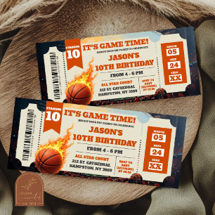 Vuur Basketbal Slam Dunk Game Ticket Verjaardag