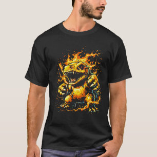 Vuur Beest Digimon Monster Strip Kunst  T-shirt