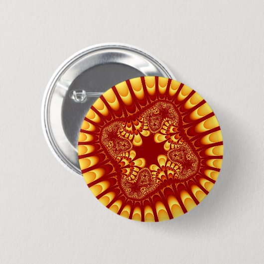 Vuur Bloem Ronde Button 5,7 Cm (Voorkant /achterkant)