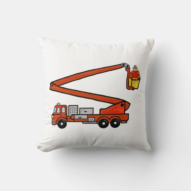 Vuur Bucket Truck    PillowCustomize it! Kussen (Voorkant)