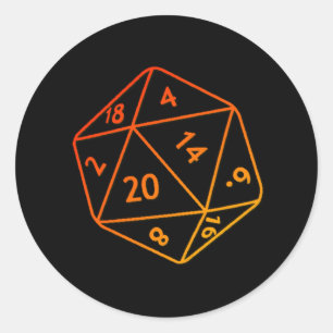 Vuur D20 Ronde Sticker