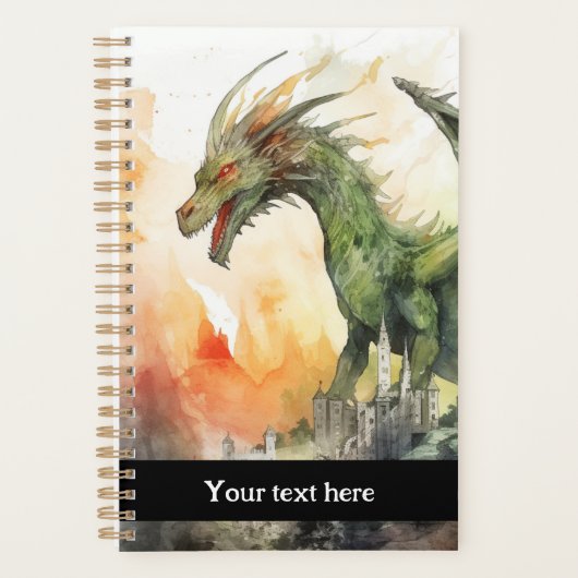 Vuur Dragon groen 4 Planner (Voorkant)