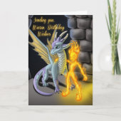 Vuur en Dragon Element Fantasy Verjaardag Kaart (Voorkant)