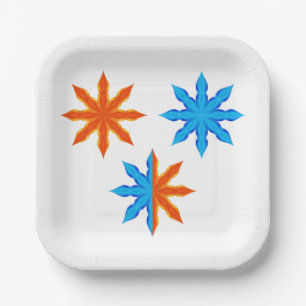 Vuur en Ijs Achtpuntige sterren Papieren Bordje