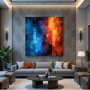 Vuur en Ijs: De Dualiteit Canvas Afdruk