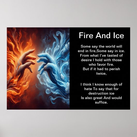 Vuur en ijs: een handbereik poster (Voorkant)