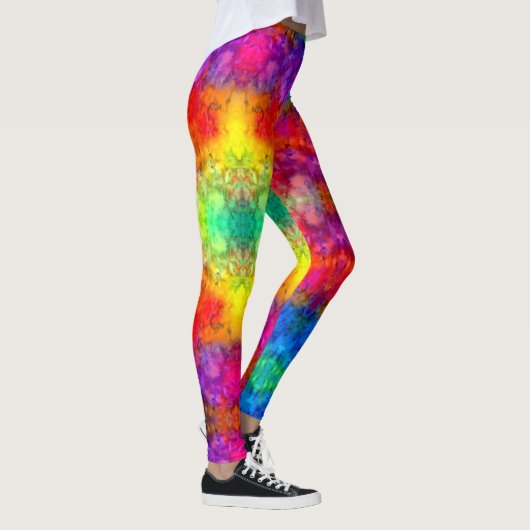 [Vuur en ijs] Helderbuisregenboog-Stropdas-kleurst Leggings (Rechts)