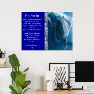 Vuur en ijs met Posters van het Ocean silhouette