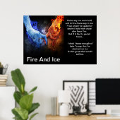 Vuur en ijs met vuurhand IJ-poster Poster (Thuiskantoor)