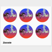 Vuur en Ijsdraken Rood Wit Vuur Ademen Ronde Sticker (Vel)